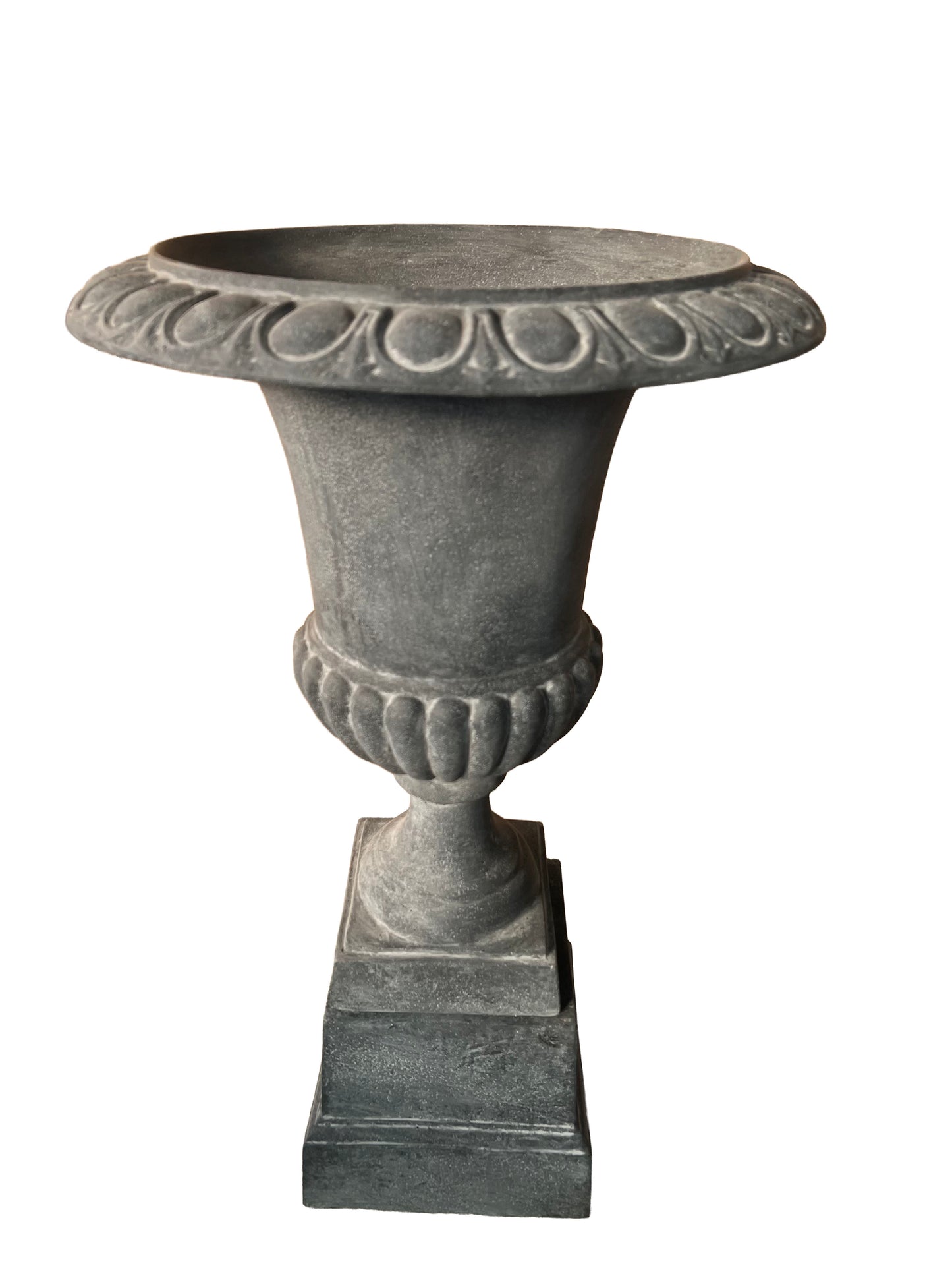 Pot Jardin Classique Pierre Reconstituée sur Piédestal - 6,5kgs Ø49 x H63 cm - Style Château