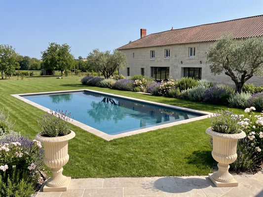 Pot Classique Ivoire Pierre reconstituée 8kgs Ø53 x H80 cm