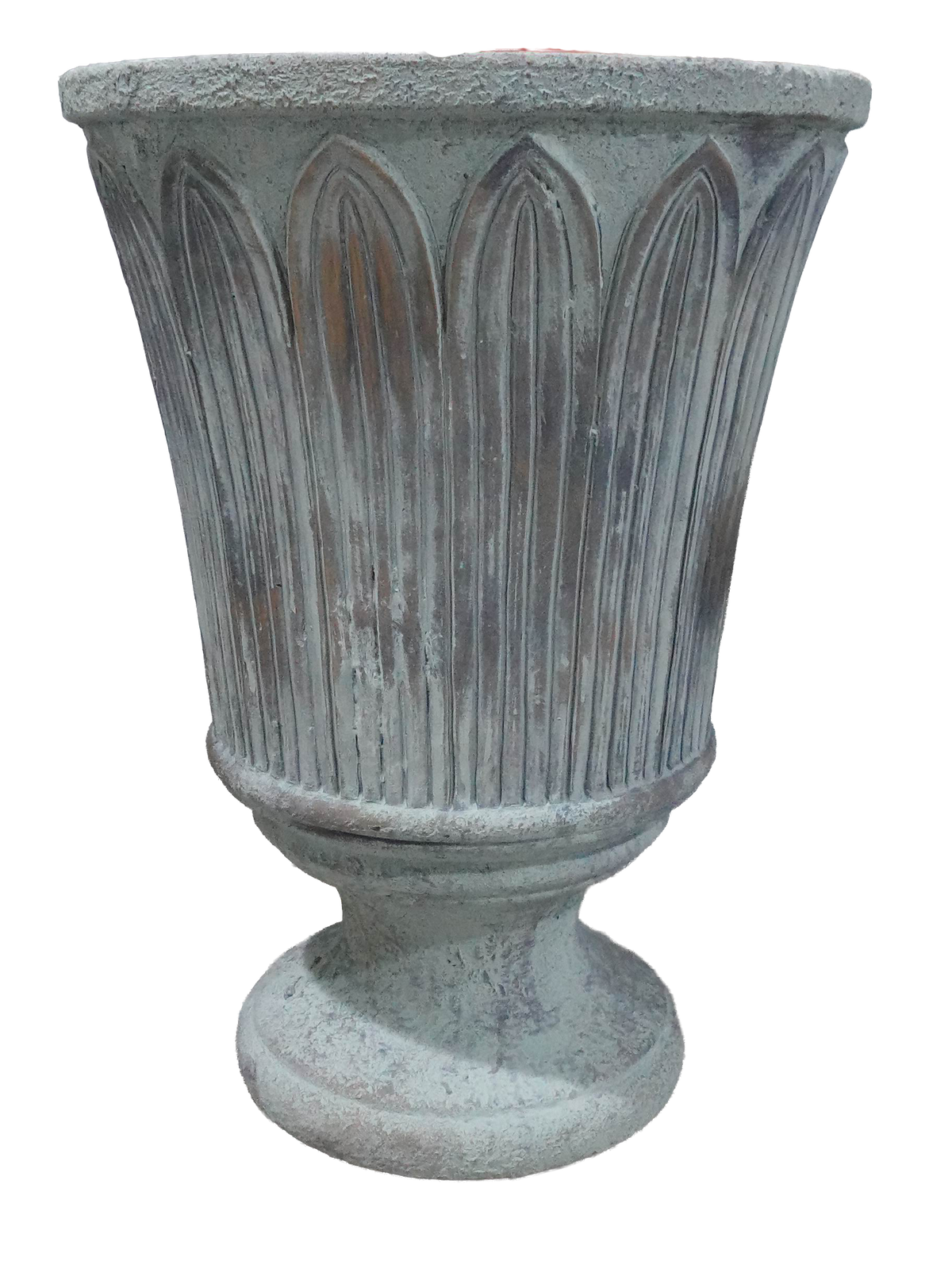 Vasque de Jardin Cannelée en Pierre Reconstituée, 2 finitions, 37 x H51 cm