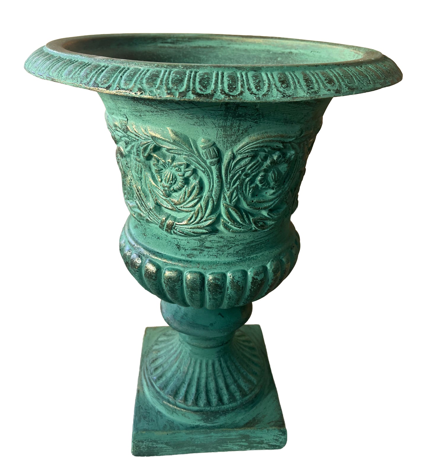 Pot de Jardin Classique Vert de Gris -Pierre Reconstituée- 4,0kgs Ø37 × H48 cm