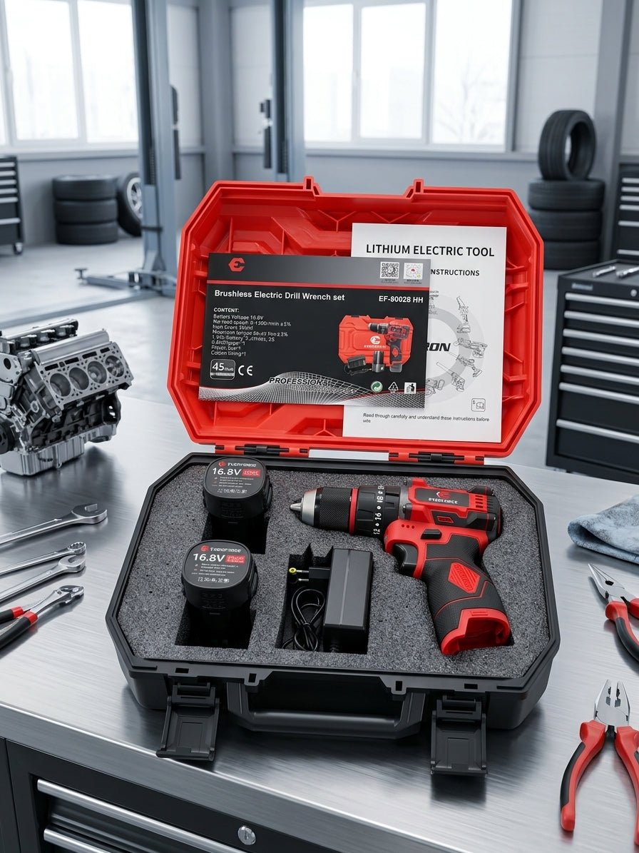 Perceuse-visseuse-devisseuse brushless 16,8V, 45 Nm, 2 batteries et coffret