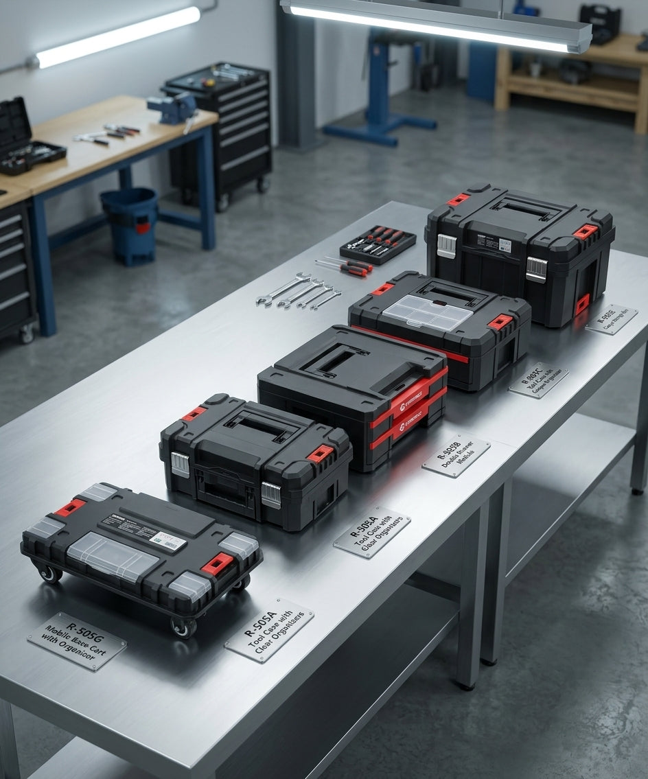Système modulaire 5 caisses sur chariot, L445*D320*H1500mm-charge totale 200 kg