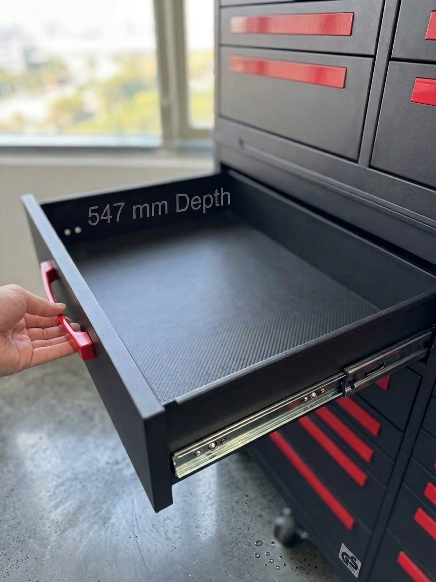 Combo coffre et servante - L157*D65*H165cm - 9 tiroirs lift-top, charge 600 kg