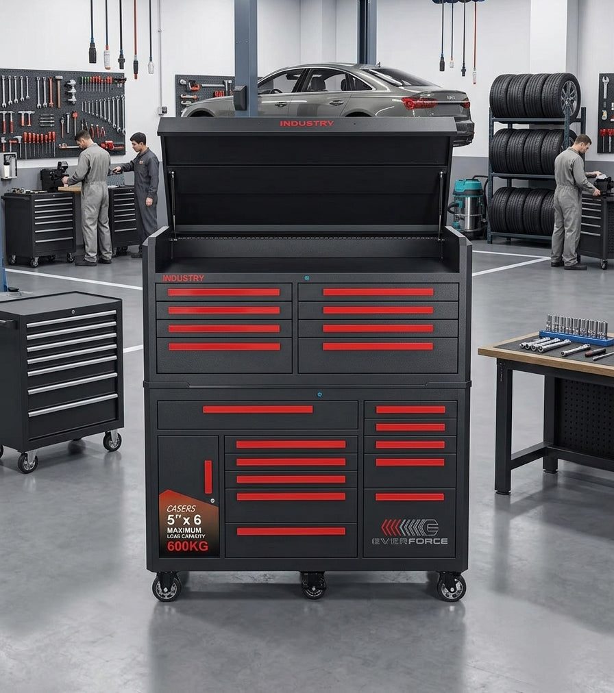Combo coffre et servante - L157*D65*H165cm - 9 tiroirs lift-top, charge 600 kg
