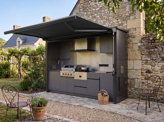 Cuisine extérieure barbecue FRS-D-100R, volet roulant