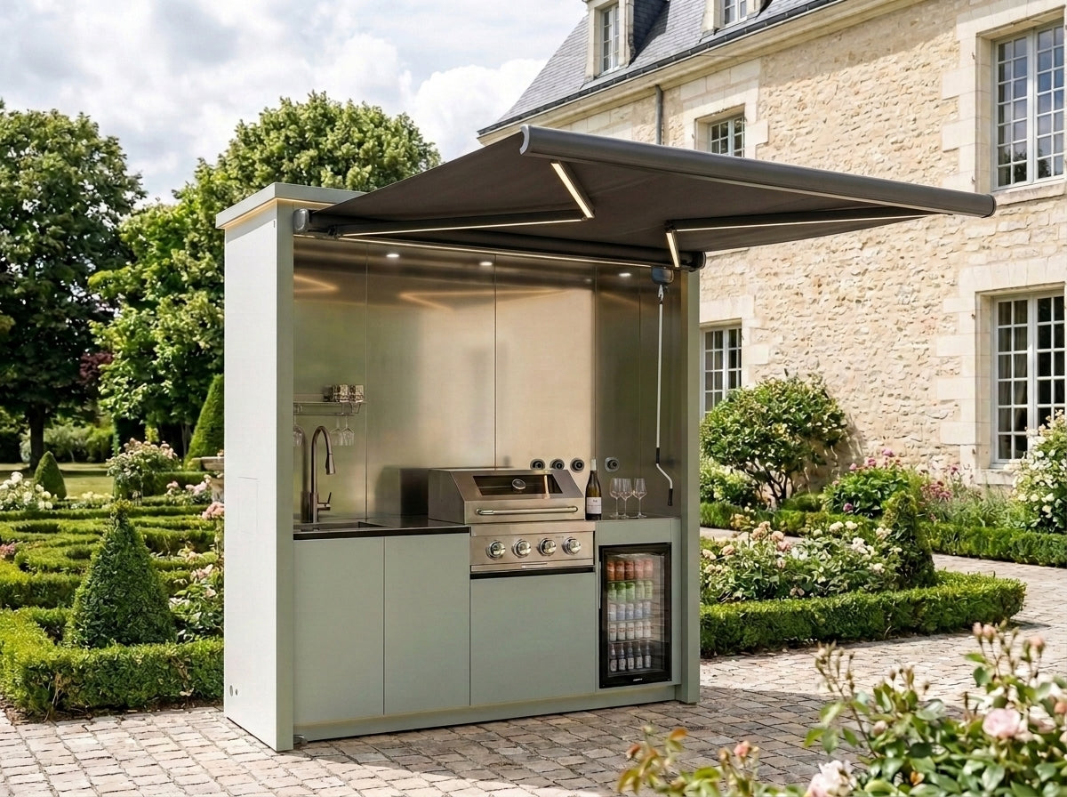 Cuisine extérieure barbecue FRS-M-100R, volet roulant