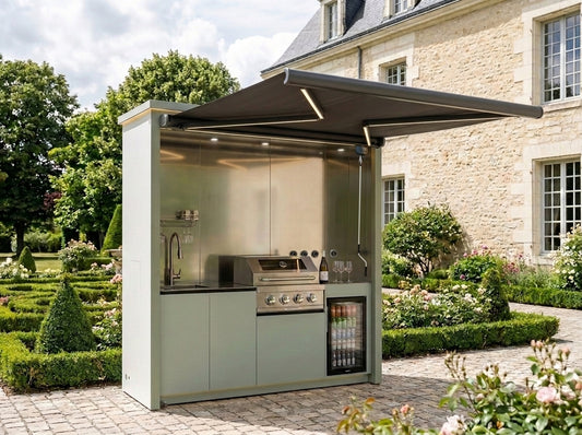 Cuisine extérieure barbecue FRS-M-100R, volet roulant
