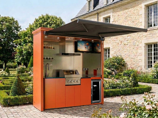 Cuisine extérieure barbecue FRS-S-100R, volet roulant