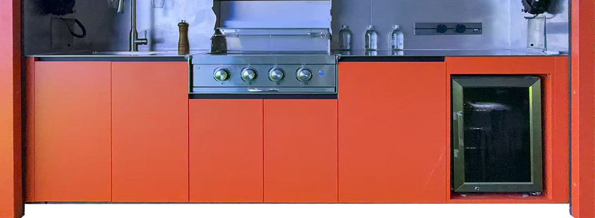 Cuisine extérieure barbecue FRS-S-100R, volet roulant