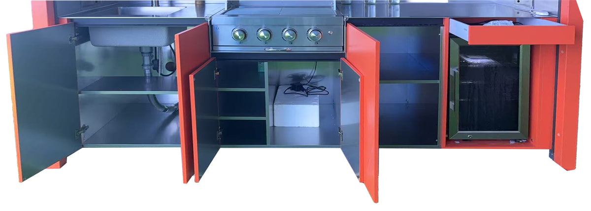 Cuisine extérieure barbecue FRS-S-100R, volet roulant