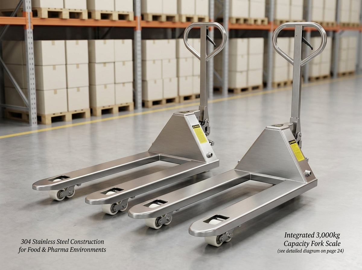 Transpalette inox agroalimentaire résistant corrosion DDP France