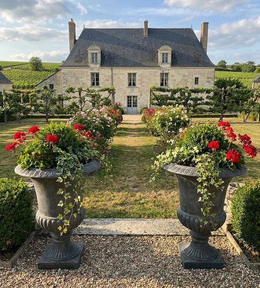 Grand Pot Cylindrique Couleur Ardoise - Pierre Reconstituée - 4,5kgs Ø48.5 × H60 cm