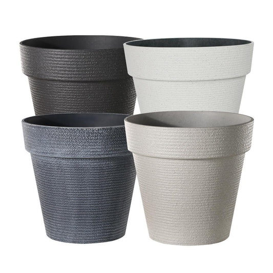 Grand Pot Évasé Léger Effet Pierre, 2 tailles, 4 coloris