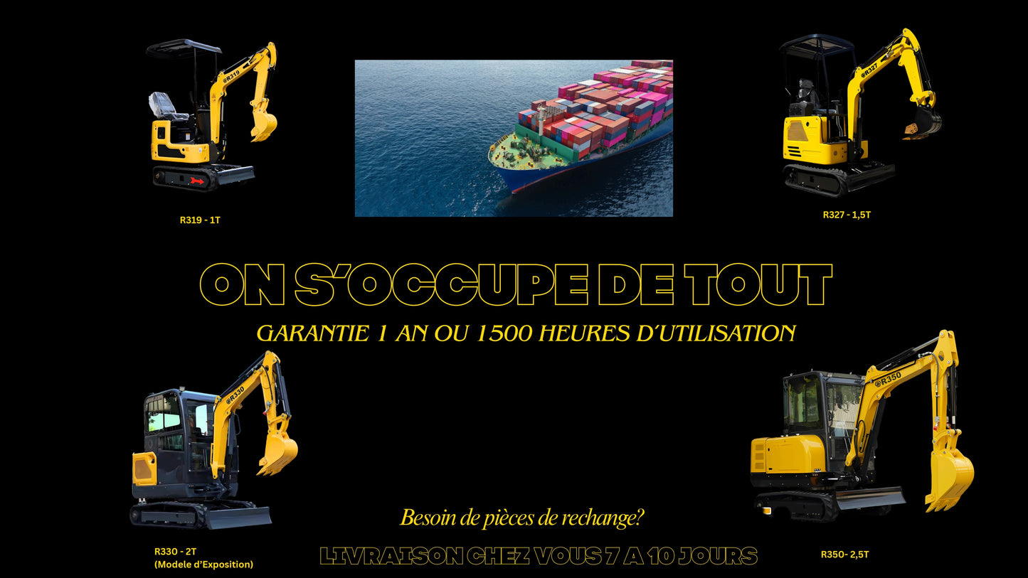 Mini Pelle Hydraulique R330 — Moteur Kubota · Euro 5 · CE