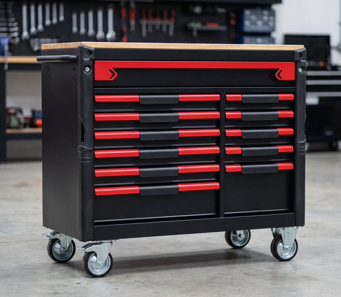 Servante d'atelier EVERFORCE — 12 tiroirs · 293 outils · Certifiée TÜV SÜD