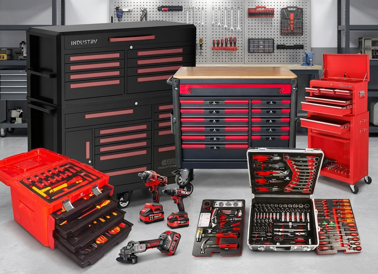 Servante d'atelier EVERFORCE — 12 tiroirs · 293 outils · Certifiée TÜV SÜD